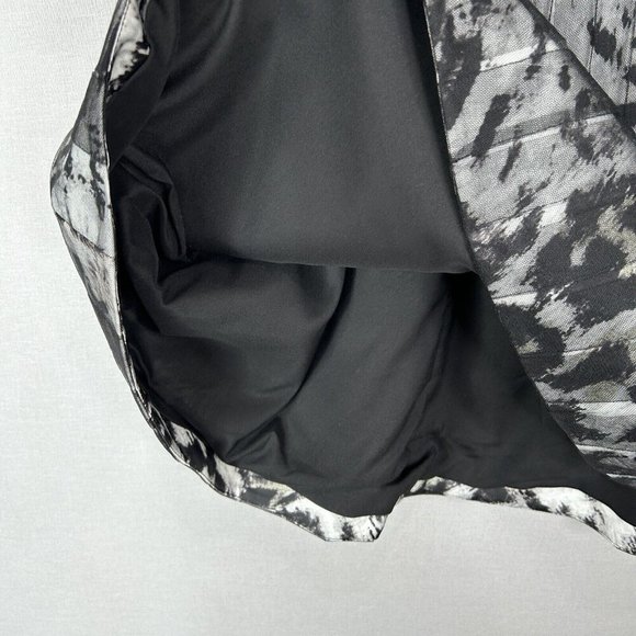 Karen Millen Womens Dress 6 Black Pleated Mesh Animal Print Fit Flare Cocktail - Picture 10 of 11